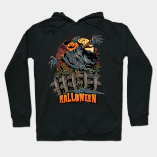 Halloween pumpkin-headed scarecrow Hoodie